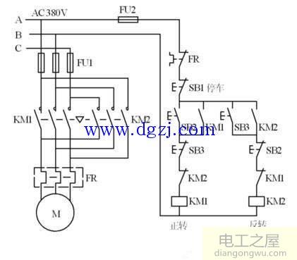 電動機正反轉(zhuǎn)接線圖的接線原理圖分析